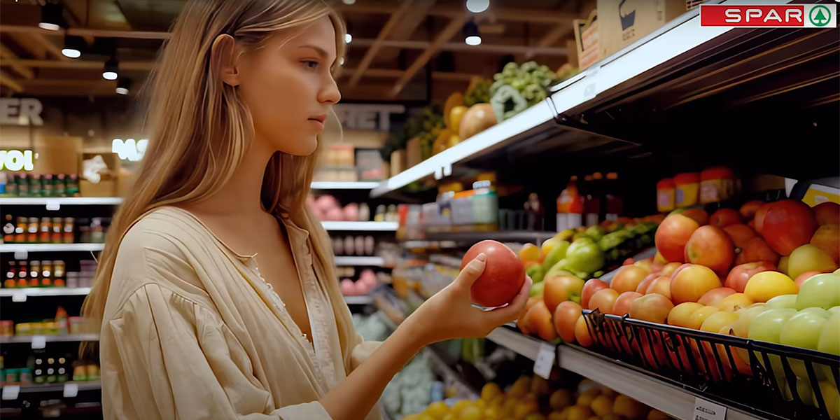 Le mele slovene protagoniste di uno spot di Spar generato dall'IA